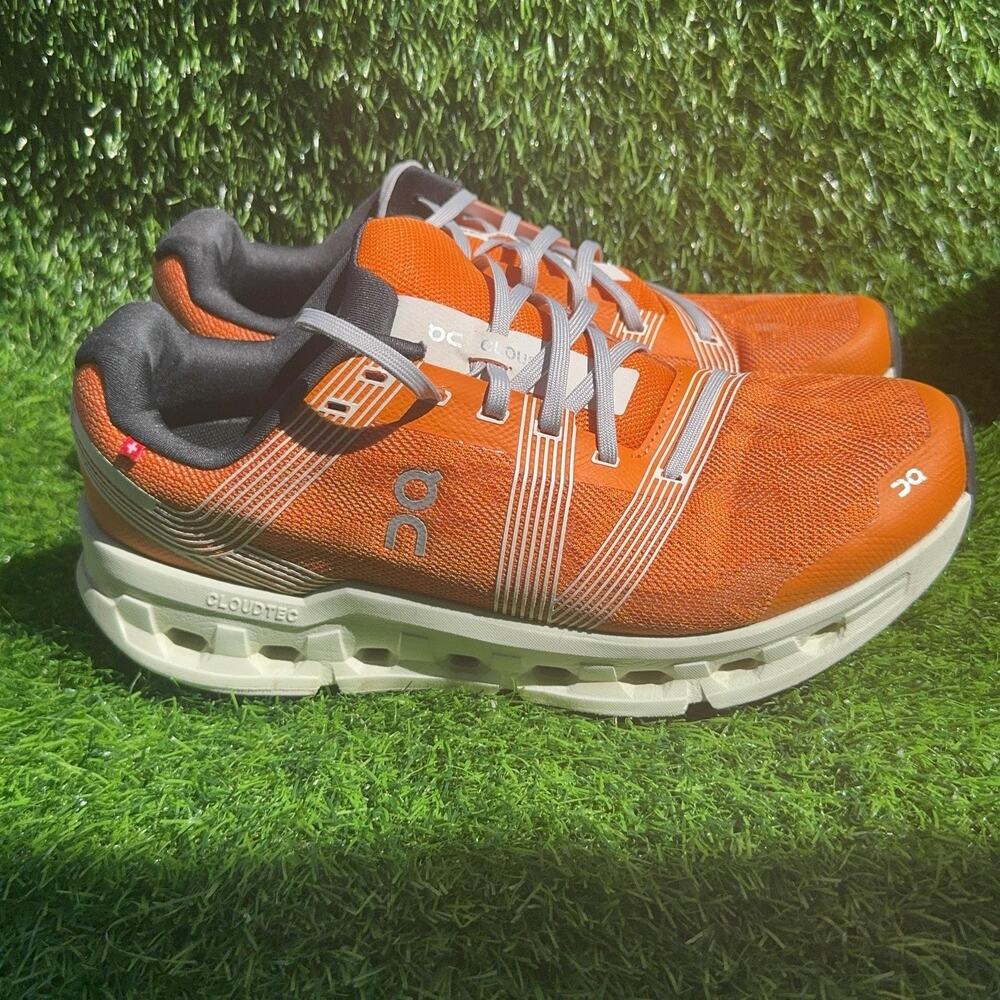 On Cloudgo Running Shoes Mens Size 9 Orange CloudTec Mesh Sneakers Low Top
